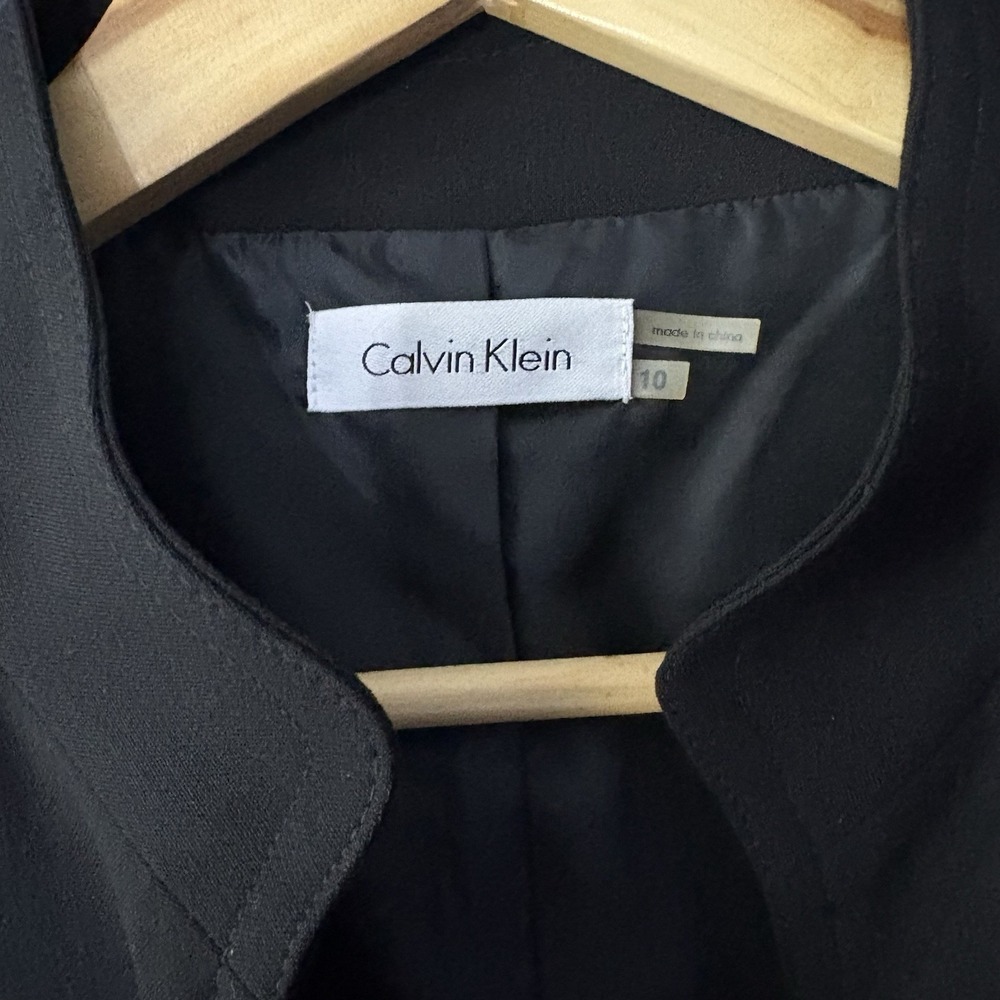 Calvin Klein Little Black Corpcore Semi Formal Elegant Sleeveless Dress Size 10 - Picture 3 of 9